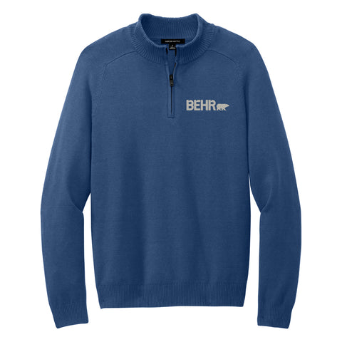 Sweater Mens Blue 1/4 Zip