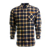 Button Up Shirt Ladies Flannel Navy/Orange