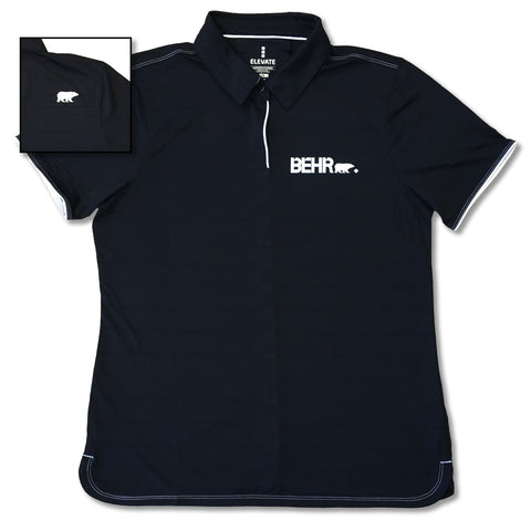 Work Wear Ladies Polo Navy with White Contrast