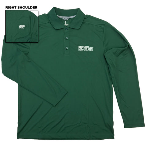 Work Wear Mens Polo Long Sleeve Forest Green