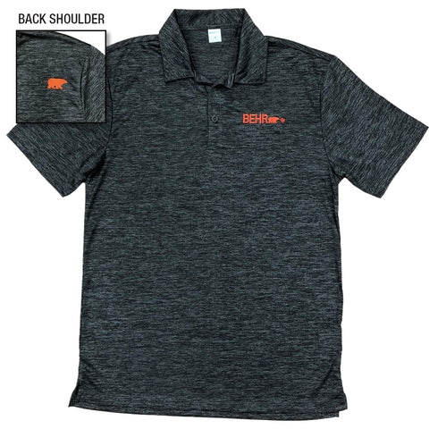 Work Wear Mens Polo Gray/Black Heathered