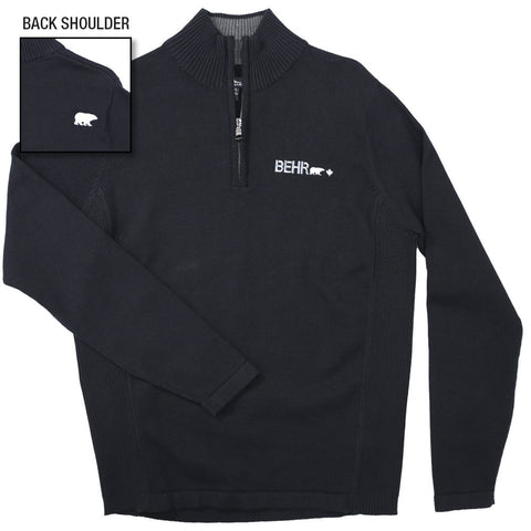 Work Wear Mens 1/4 Zip Sweater Black
