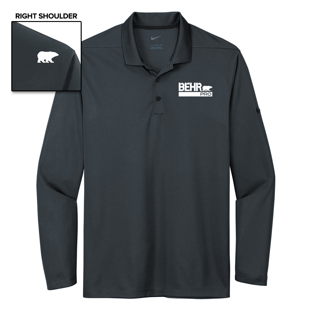 Work Wear Pro Mens Long Sleeve Anthracite Nike Polo