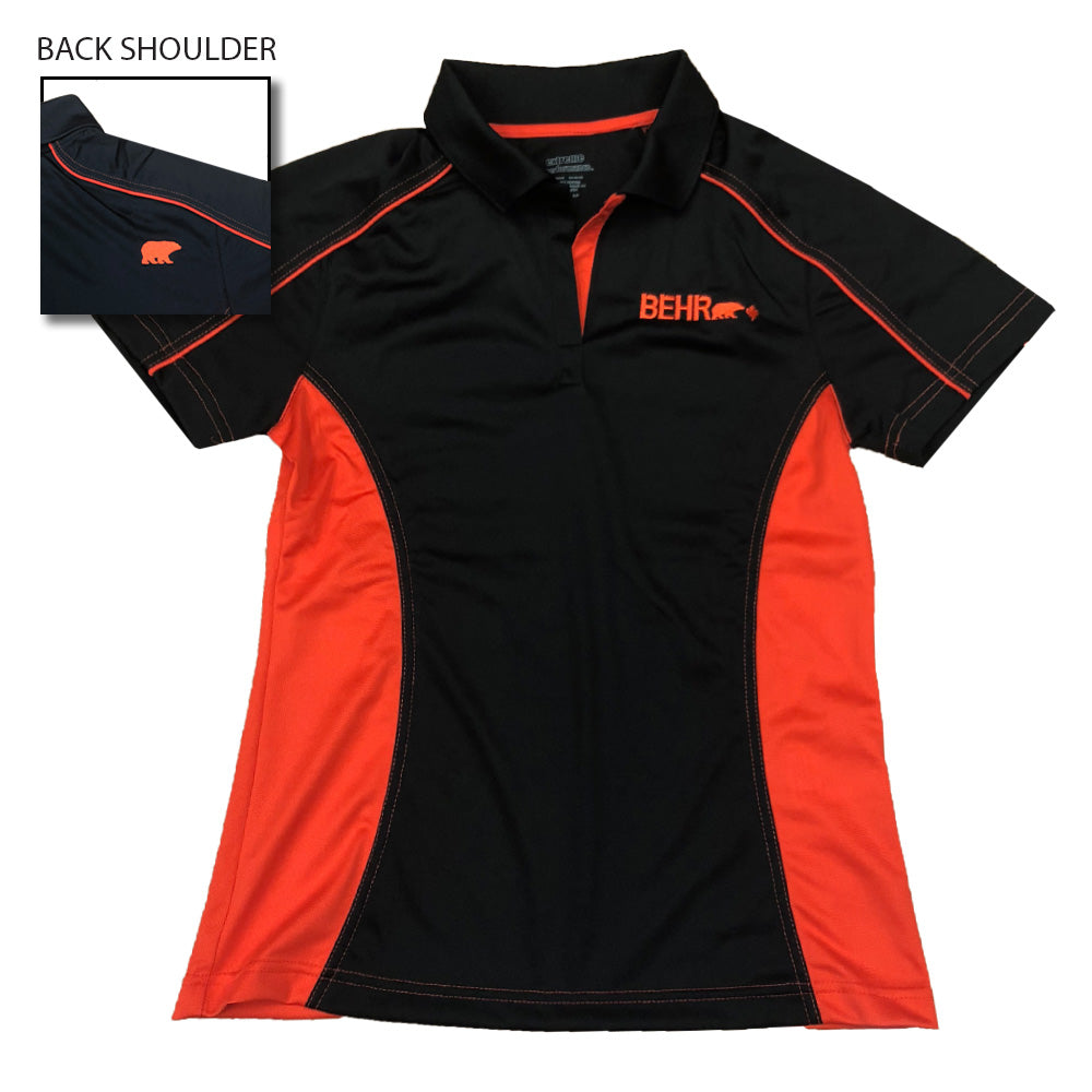 Work Wear Ladies Polo Black/Orange